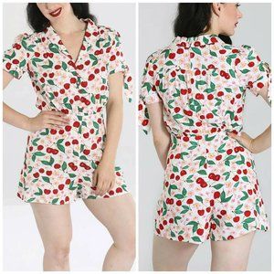 Hell Bunny Simona Romper Cherry Print Sz Large